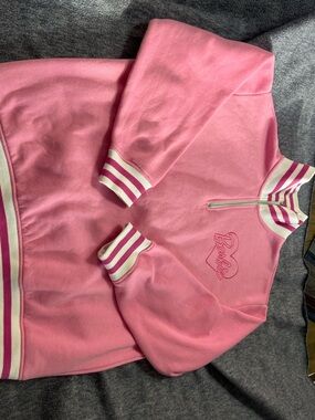 Barbie  Quarter Zip Iconic Pink Women Sweatshirt With Collar Size XL